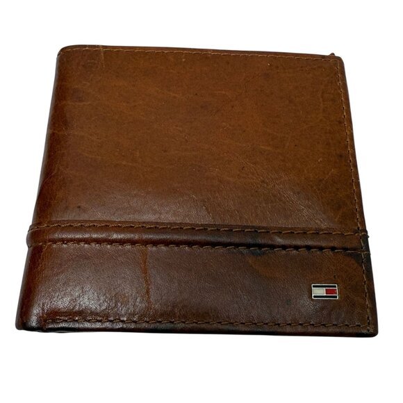 Tommy Hilfiger Mens Wallet Brown Leather RIFD Hipster Bi-Fold - Picture 6 of 11